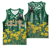 Saudi Arabia National Day Basketball Jersey Falcon Skyline Arabic Calligraphy Cultural Pride