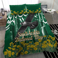 Saudi Arabia National Day Bedding Set Falcon Skyline Arabic Calligraphy Cultural Pride
