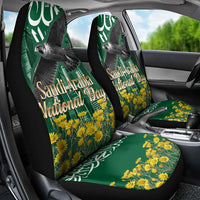 Saudi Arabia National Day Car Seat Cover Falcon Skyline Arabic Calligraphy Cultural Pride