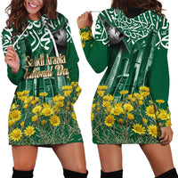 Saudi Arabia National Day Hoodie Dress Falcon Skyline Arabic Calligraphy Cultural Pride