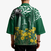 Saudi Arabia National Day Kimono Falcon Skyline Arabic Calligraphy Cultural Pride