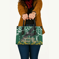 Saudi Arabia National Day Leather Bag Falcon Skyline Arabic Calligraphy Cultural Pride