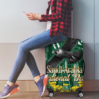 Saudi Arabia National Day Luggage Cover Falcon Skyline Arabic Calligraphy Cultural Pride