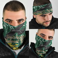 Saudi Arabia National Day Neck Gaiter Falcon Skyline Arabic Calligraphy Cultural Pride