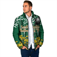 Saudi Arabia National Day Padded Jacket Falcon Skyline Arabic Calligraphy Cultural Pride