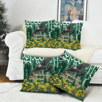 Saudi Arabia National Day Pillow Cover Falcon Skyline Arabic Calligraphy Cultural Pride