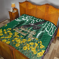 Saudi Arabia National Day Quilt Falcon Skyline Arabic Calligraphy Cultural Pride