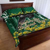 Saudi Arabia National Day Quilt Bed Set Falcon Skyline Arabic Calligraphy Cultural Pride