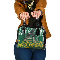 Saudi Arabia National Day Shoulder Handbag Falcon Skyline Arabic Calligraphy Cultural Pride