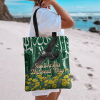 Saudi Arabia National Day Tote Bag Falcon Skyline Arabic Calligraphy Cultural Pride