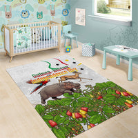 Guinea-Bissau Independence Day Area Rug African Wildlife Cashew Harvest Cultural Pride