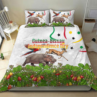 Guinea-Bissau Independence Day Bedding Set African Wildlife Cashew Harvest Cultural Pride