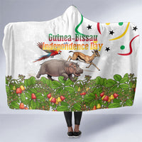 Guinea-Bissau Independence Day Hooded Blanket African Wildlife Cashew Harvest Cultural Pride