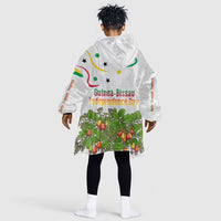Guinea-Bissau Independence Day Kid Wearable Blanket Hoodie African Wildlife Cashew Harvest Cultural Pride