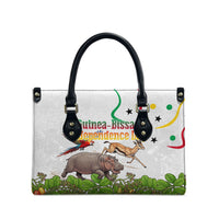 Guinea-Bissau Independence Day Leather Bag African Wildlife Cashew Harvest Cultural Pride