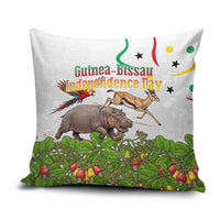 Guinea-Bissau Independence Day Pillow Cover African Wildlife Cashew Harvest Cultural Pride