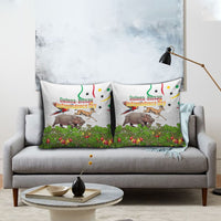 Guinea-Bissau Independence Day Pillow Cover African Wildlife Cashew Harvest Cultural Pride