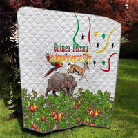 Guinea-Bissau Independence Day Quilt African Wildlife Cashew Harvest Cultural Pride