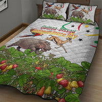 Guinea-Bissau Independence Day Quilt Bed Set African Wildlife Cashew Harvest Cultural Pride