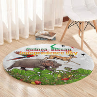 Guinea-Bissau Independence Day Round Carpet African Wildlife Cashew Harvest Cultural Pride