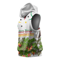 Guinea-Bissau Independence Day Sleeveless Hoodie African Wildlife Cashew Harvest Cultural Pride