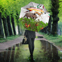Guinea-Bissau Independence Day Umbrella African Wildlife Cashew Harvest Cultural Pride
