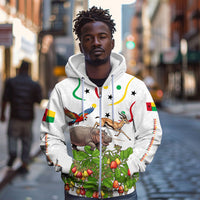 Guinea-Bissau Independence Day Zip Hoodie African Wildlife Cashew Harvest Cultural Pride