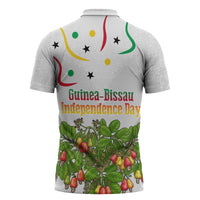 Guinea-Bissau Independence Day Zipper Polo Shirt African Wildlife Cashew Harvest Cultural Pride