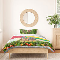 Guinea-Bissau Independence Day Bedding Set African Wildlife Cashew Harvest National Flag