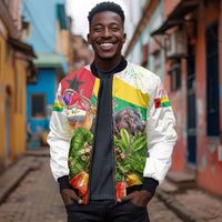 Guinea-Bissau Independence Day Bomber Jacket African Wildlife Cashew Harvest National Flag