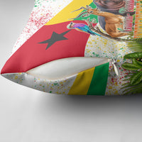 Guinea-Bissau Independence Day Pillow Cover African Wildlife Cashew Harvest National Flag