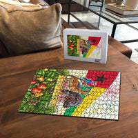 Guinea-Bissau Independence Day Puzzle African Wildlife Cashew Harvest National Flag