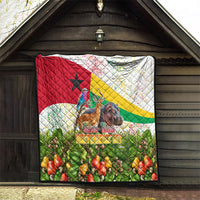 Guinea-Bissau Independence Day Quilt African Wildlife Cashew Harvest National Flag