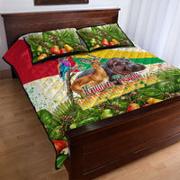 Guinea-Bissau Independence Day Quilt Bed Set African Wildlife Cashew Harvest National Flag