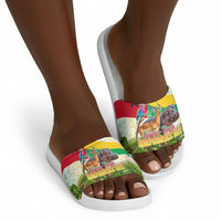 Guinea-Bissau Independence Day Slide Sandals African Wildlife Cashew Harvest National Flag