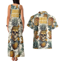 Pineapple Skull Couples Matching Tank Maxi Dress and Hawaiian Shirt Summer Paradise - Wonder Print Shop