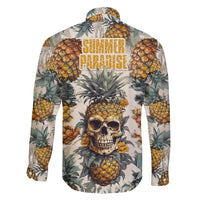 Pineapple Skull Family Matching Short Sleeve Bodycon Dress and Hawaiian Shirt Summer Paradise - Wonder Print Shop
