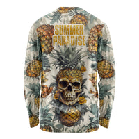 Pineapple Skull Long Sleeve Shirt Summer Paradise - Wonder Print Shop