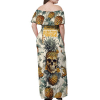 Pineapple Skull Off Shoulder Maxi Dress Summer Paradise - Wonder Print Shop