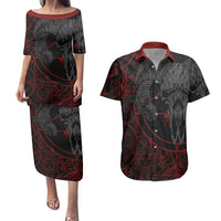Skull Demon Couples Matching Puletasi Dress and Hawaiian Shirt We All Have The Devil Inside Us - Wonder Print Shop