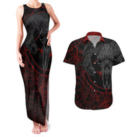 Skull Demon Couples Matching Tank Maxi Dress and Hawaiian Shirt We All Have The Devil Inside Us - Wonder Print Shop