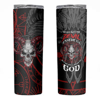 Skull Demon Skinny Tumbler We All Have The Devil Inside Us - Wonder Print Shop