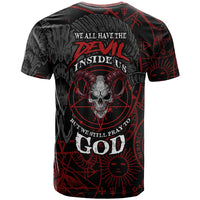 Skull Demon T Shirt We All Have The Devil Inside Us - Wonder Print Shop