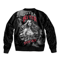 Skeleton Girl Bomber Jacket Yes I'm A Bicth - Not Yours - Wonder Print Shop