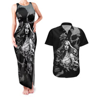 Skeleton Girl Couples Matching Tank Maxi Dress and Hawaiian Shirt Yes I'm A Bicth - Not Yours - Wonder Print Shop