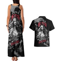 Skeleton Girl Couples Matching Tank Maxi Dress and Hawaiian Shirt Yes I'm A Bicth - Not Yours - Wonder Print Shop