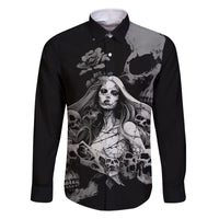 Skeleton Girl Family Matching Long Sleeve Bodycon Dress and Hawaiian Shirt Yes I'm A Bicth - Not Yours - Wonder Print Shop