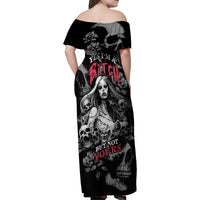 Skeleton Girl Family Matching Off Shoulder Maxi Dress and Hawaiian Shirt Yes I'm A Bicth - Not Yours - Wonder Print Shop