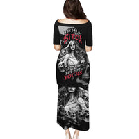 Skeleton Girl Family Matching Puletasi Dress and Hawaiian Shirt Yes I'm A Bicth - Not Yours - Wonder Print Shop