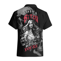 Skeleton Girl Hawaiian Shirt Yes I'm A Bicth - Not Yours - Wonder Print Shop